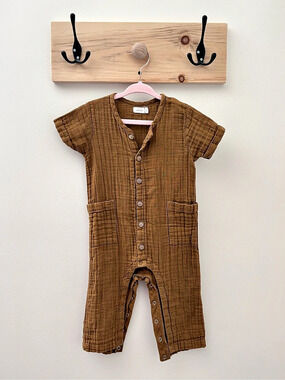 Jamie Kay Brown Short Sleeve Romper
